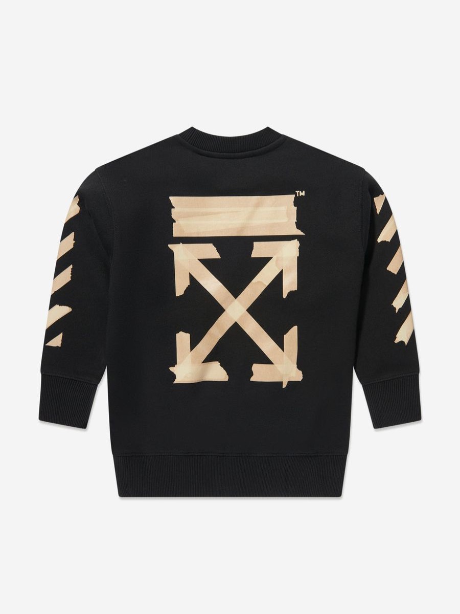 Boys Off-White Sweatshirts & Hoodies | Boys Paper Tape Arrow Sweatshirt In Black