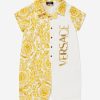 Girls Versace Babygrows & Rompers | Versace - Baby Unisex Cotton Barocco Print Logo Romper | Childsplay Clothing