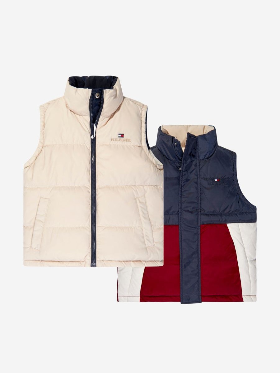 Boys Tommy Hilfiger Coats & Jackets | Kids Reversible Down Vest In Navy