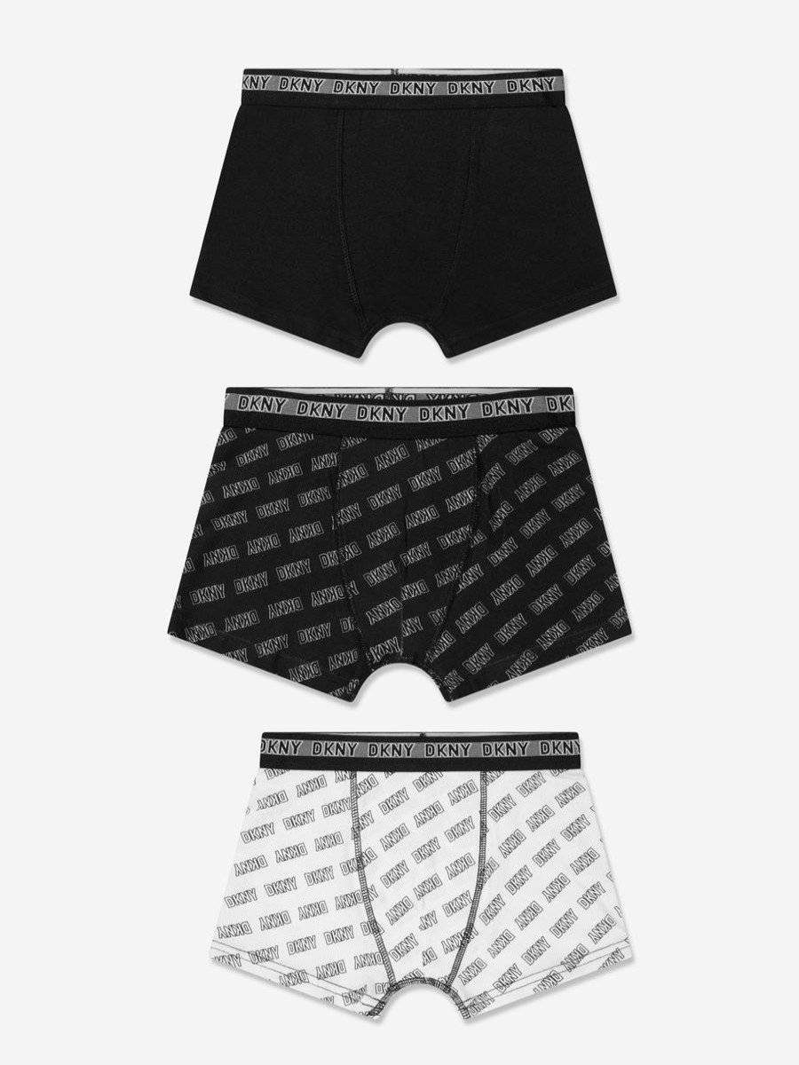 Boys DKNY Underwear | Boys 3 Pack Boxer Shorts Set In Black