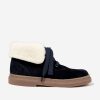 Boys Pom D'Api Sneakers | Kids Sheepskin Trix Fur Boots In Navy