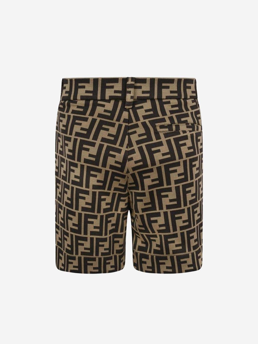 Boys Fendi Kids Underwear | Fendi Kids - Baby Boys Ff Logo Trousers In Brown | Childsplay Clothing