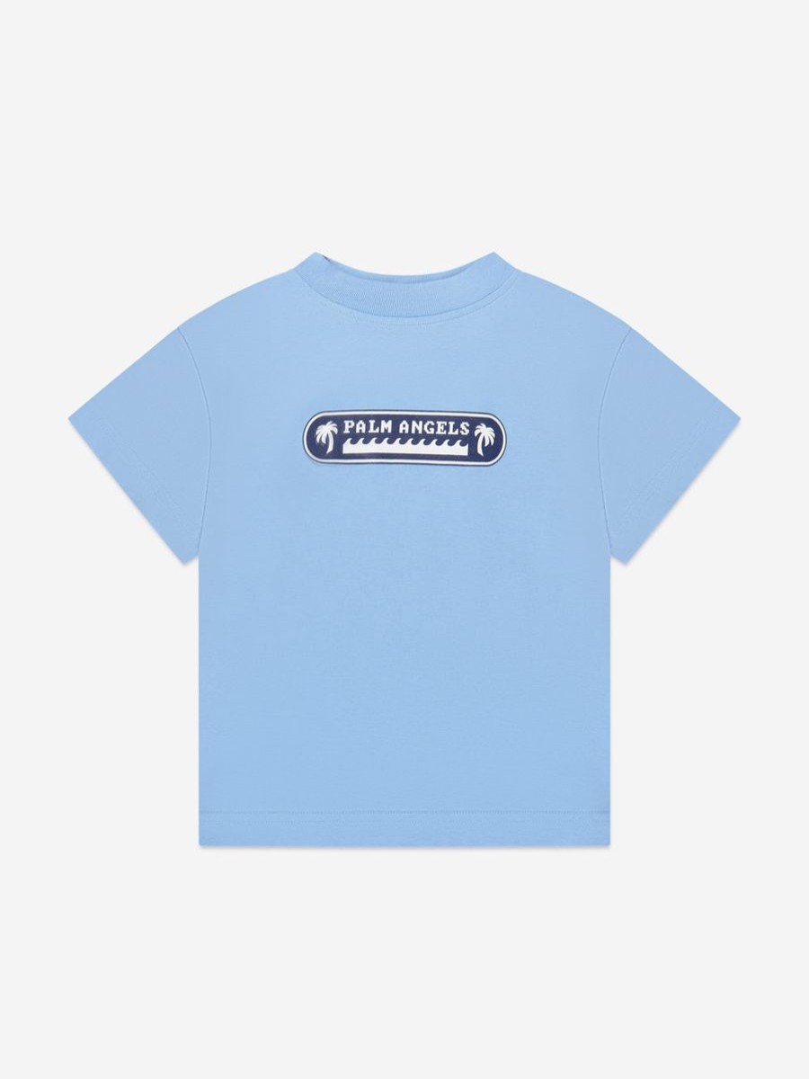 Boys Palm Angels T-Shirts & Tops | Boys Palm Waves T-Shirt In Blue