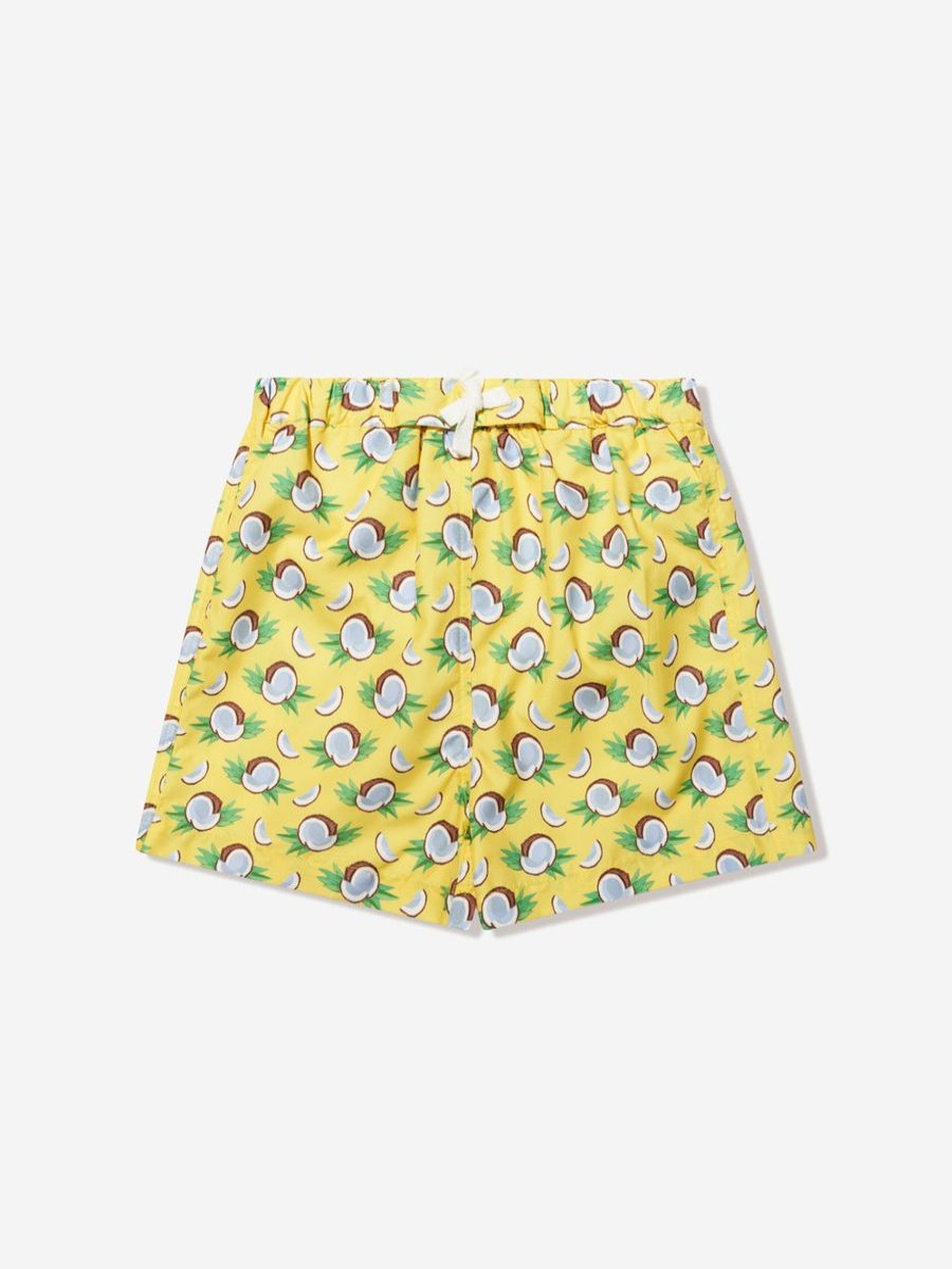 Boys Rachel Riley Shorts | Boys Coconut Swim Shorts In Yellow