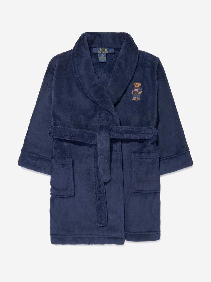 Boys Ralph Lauren Kids Nightwear & Pyjamas | Boys Bear Patch Robe In Navy