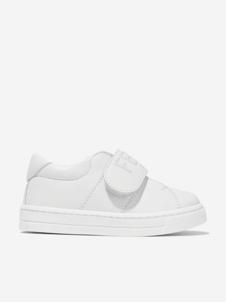 Boys Fendi Kids Sneakers | Kids Leather Logo Trainers In White