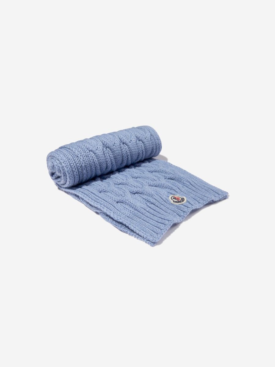 Boys Moncler Enfant Scarves & Gloves | Moncler Enfant - Boys Wool Knitted Logo Scarf | Childsplay Clothing