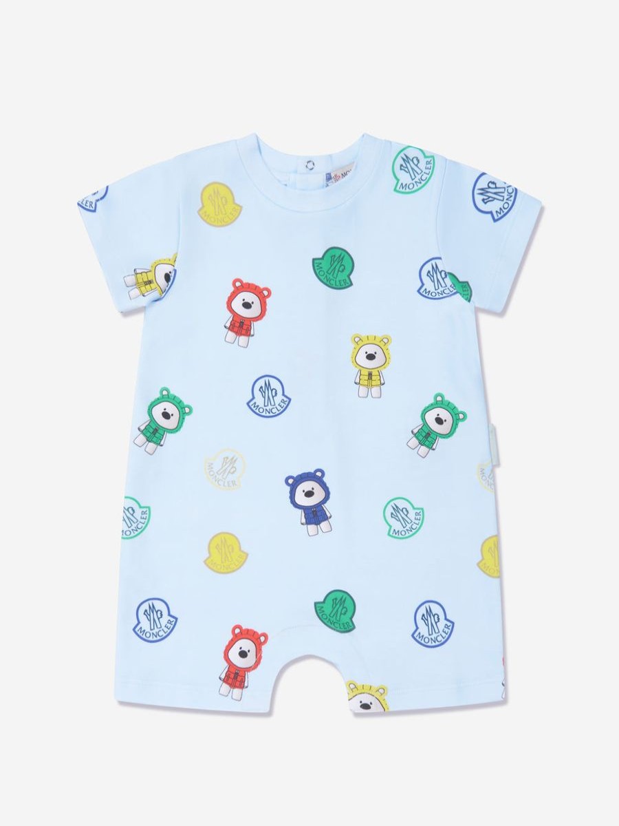 Boys Moncler Enfant Babygrows & Rompers | Baby Boys Bear Print Romper In Blue