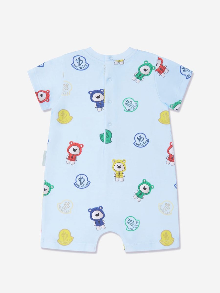 Boys Moncler Enfant Babygrows & Rompers | Baby Boys Bear Print Romper In Blue