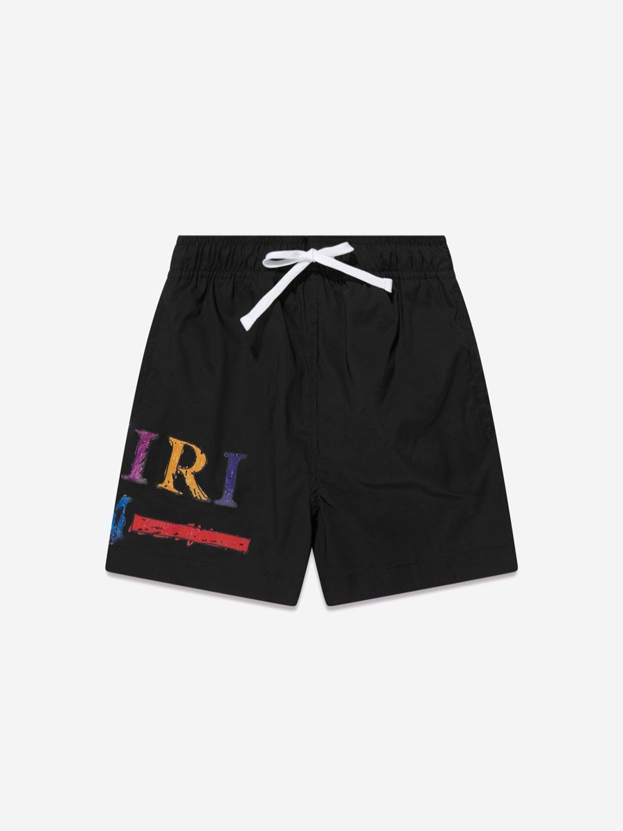 Boys Amiri Swimwear | Boys Rainbow Bar Swim Trunks In Black