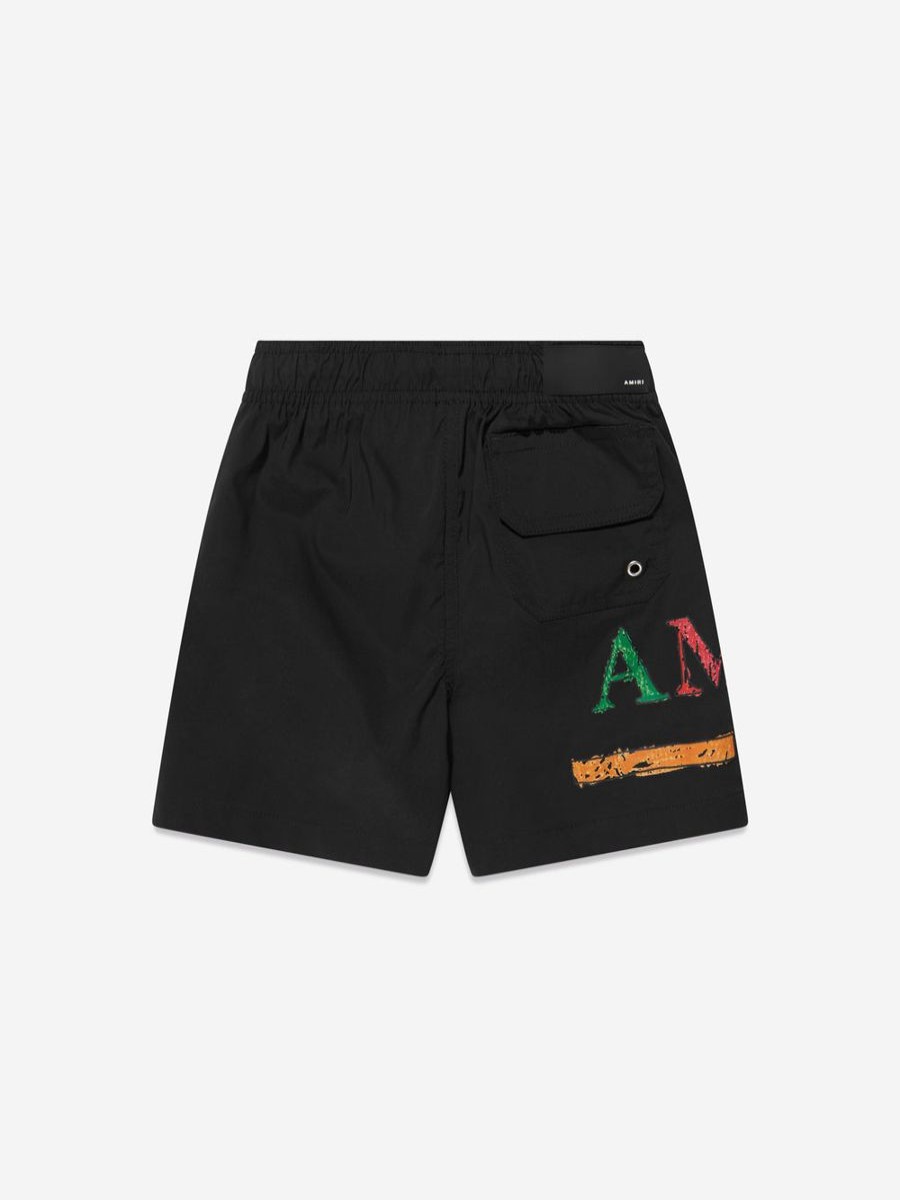 Boys Amiri Swimwear | Boys Rainbow Bar Swim Trunks In Black