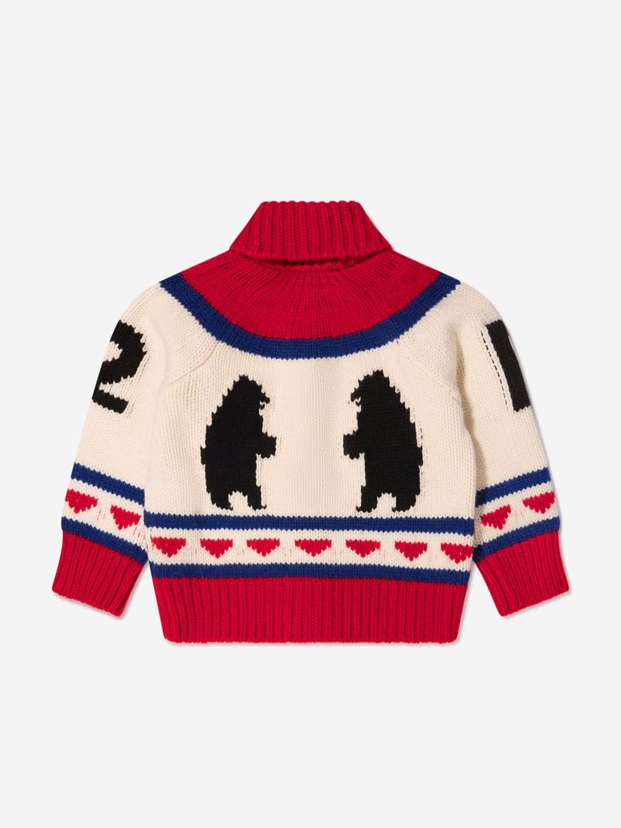 Boys Dsquared2 Kids Jumpers & Cardigans | Dsquared2 Kids - Kids Wool Knitted Zip Up Jumper | Childsplay Clothing