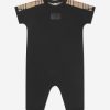 Boys Burberry Kids Babygrows & Rompers | Baby Lennox Romper Set In Black