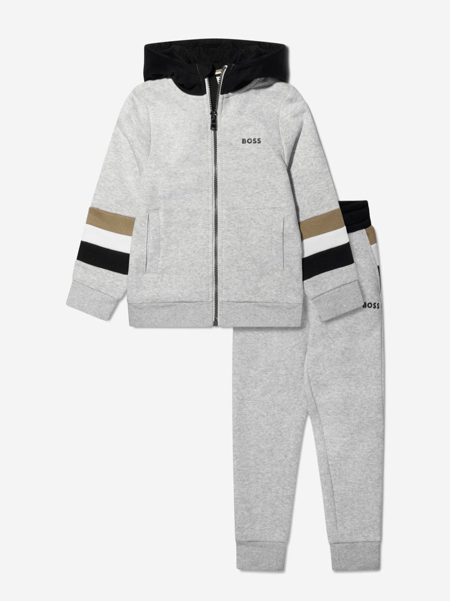 Teen BOSS Tracksuits | Boys Logo Tracksuit In Grey