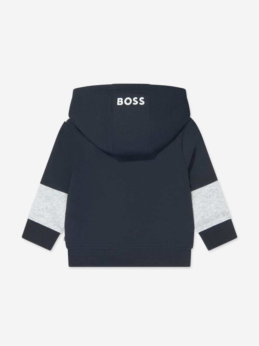 Boys BOSS Sweatshirts & Hoodies | Baby Boys Zip Up Top In Navy