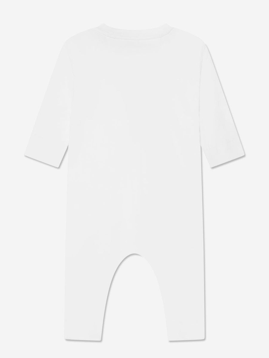 Boys Burberry Kids Babygrows & Rompers | Baby Azari Long Sleeve Romper In White