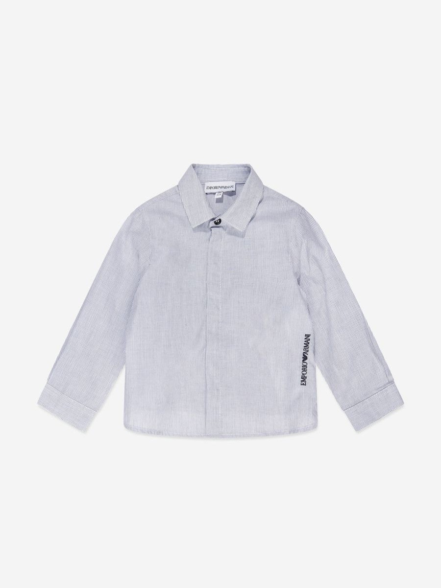 Boys Emporio Armani Shirts | Baby Boys Striped Shirt In Blue