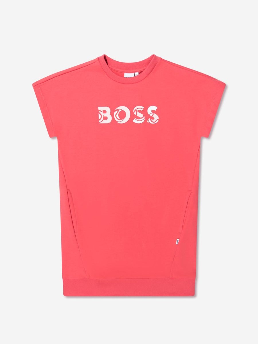 Girls BOSS Dresses | Girls Logo Sweater Dress In Red