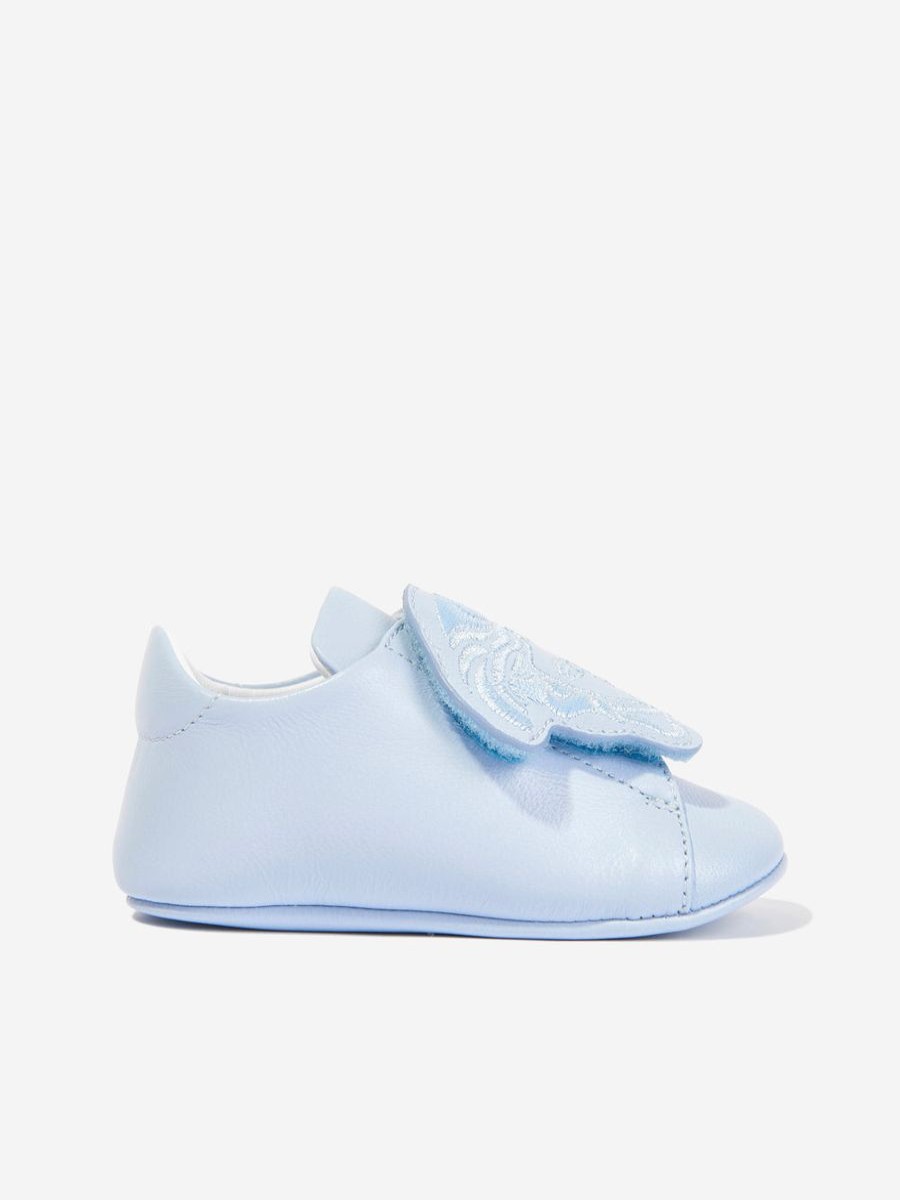 Baby Versace Shoes | Baby Boys Leather Trainers In Blue