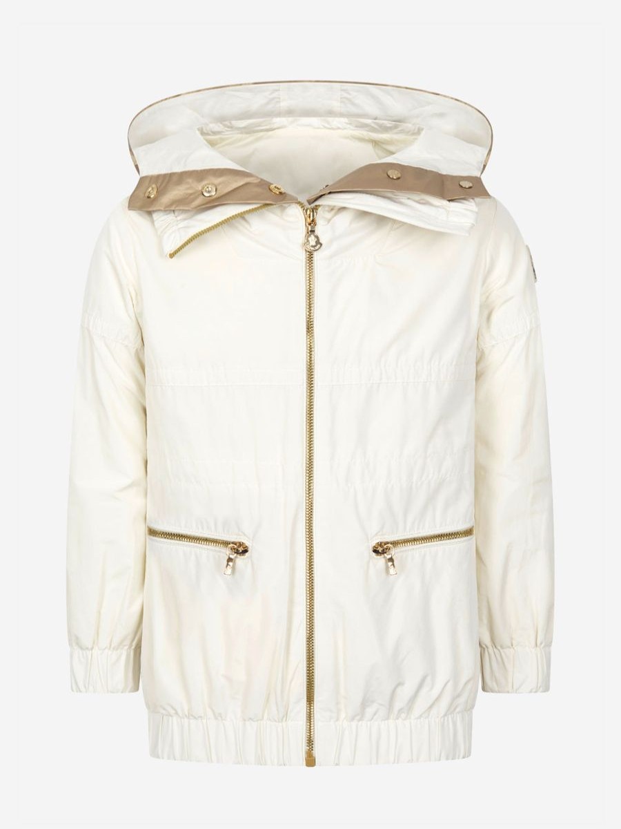 Girls Moncler Enfant Coats & Jackets | Moncler Girls Ivory & Gold Inna Jacket