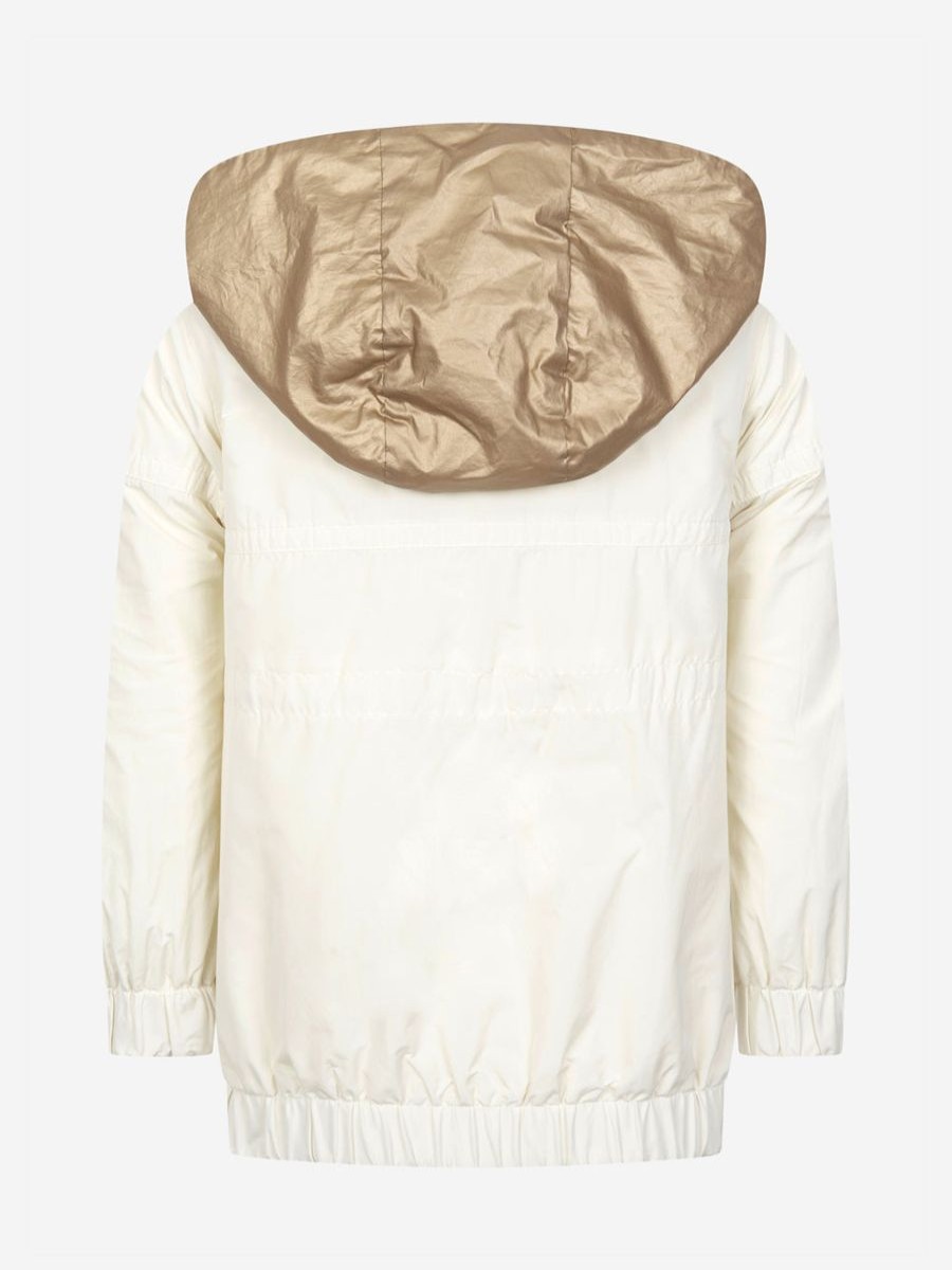 Girls Moncler Enfant Coats & Jackets | Moncler Girls Ivory & Gold Inna Jacket