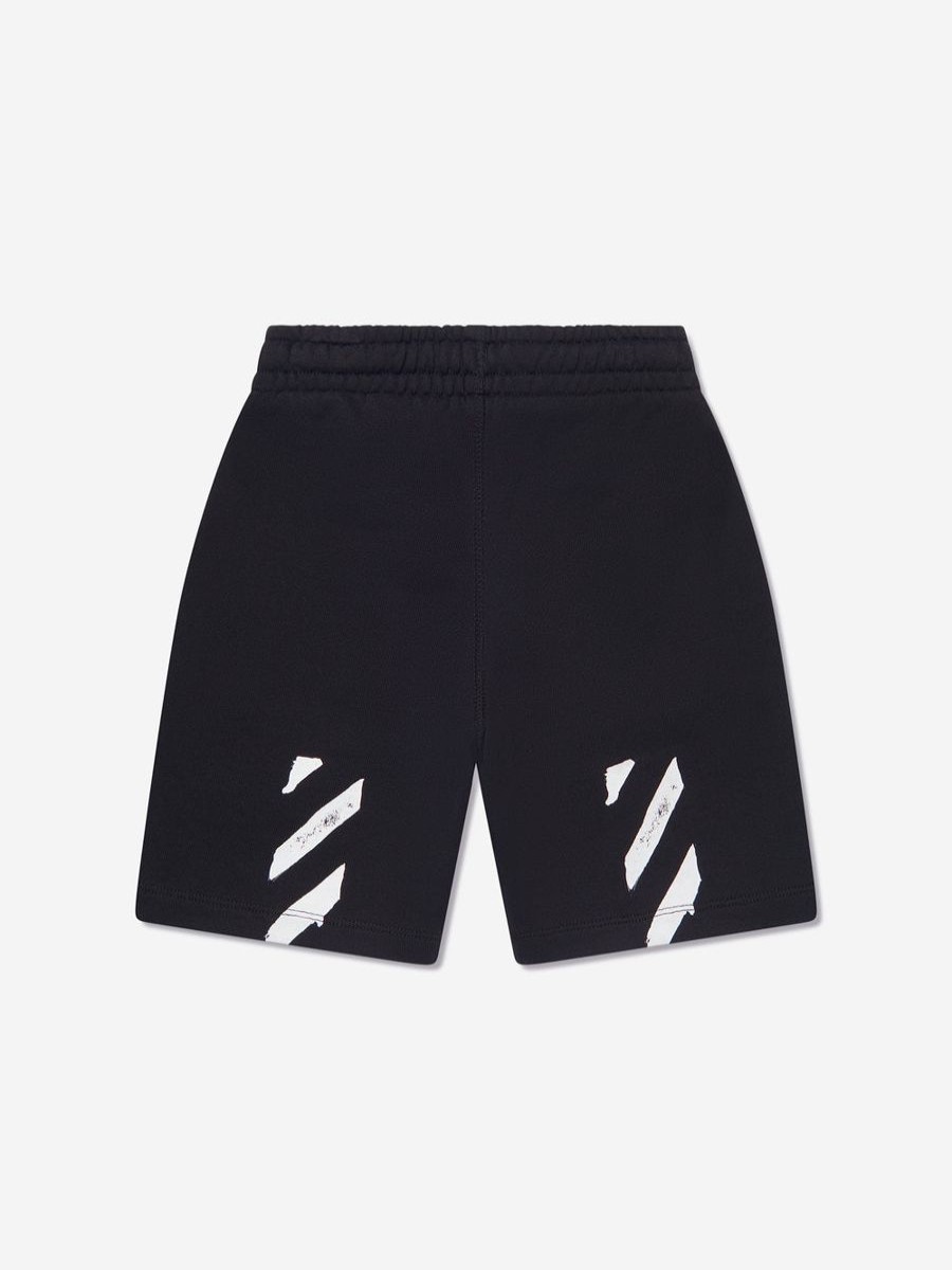 Boys Off-White Shorts | Boys Paint Graphic Sweat Shorts In Black