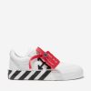 Boys Off-White Sneakers | Boys Vulcanized Lace Up Trainers In White