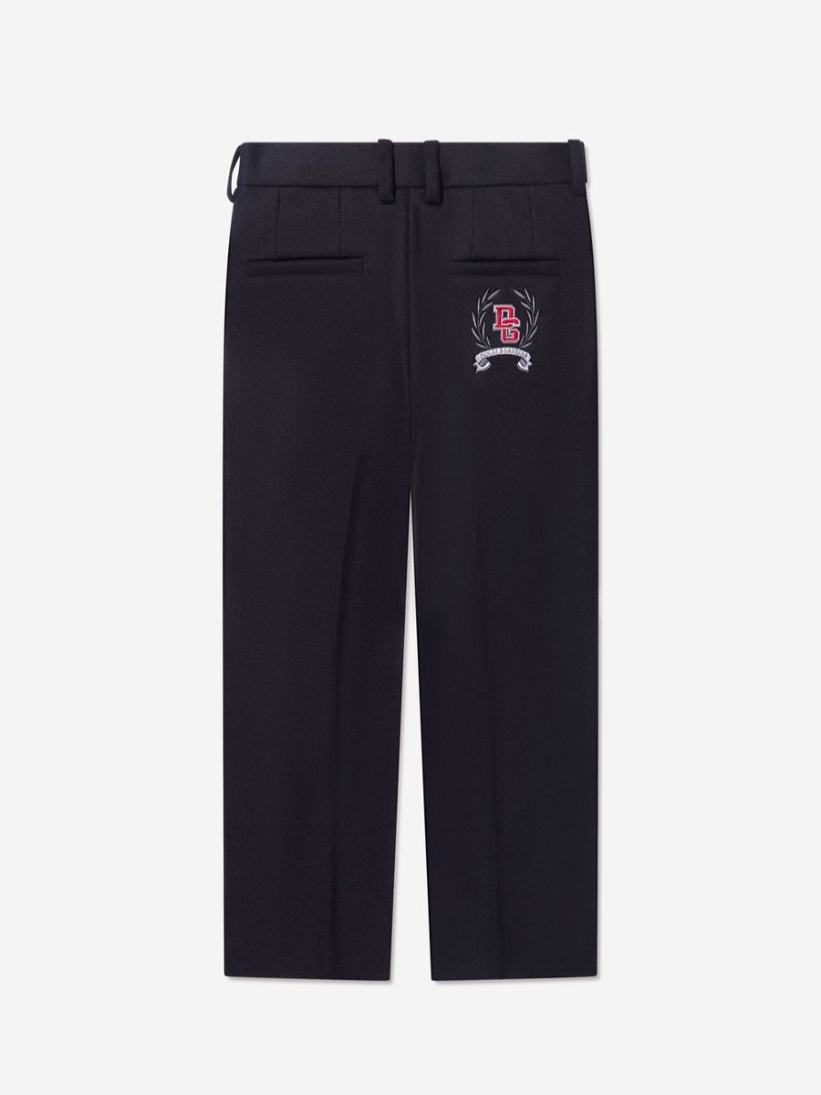 Boys Dolce & Gabbana Kids Trousers | Boys Slim Fit Trousers In Navy