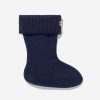 Boys Hunter Socks | Kids Recycled Half Cardigan Boot Socks In Navy