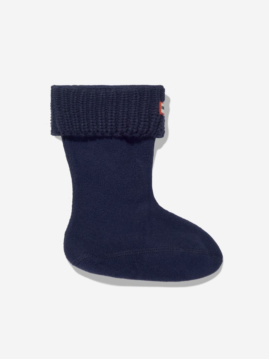 Boys Hunter Socks | Kids Recycled Half Cardigan Boot Socks In Navy