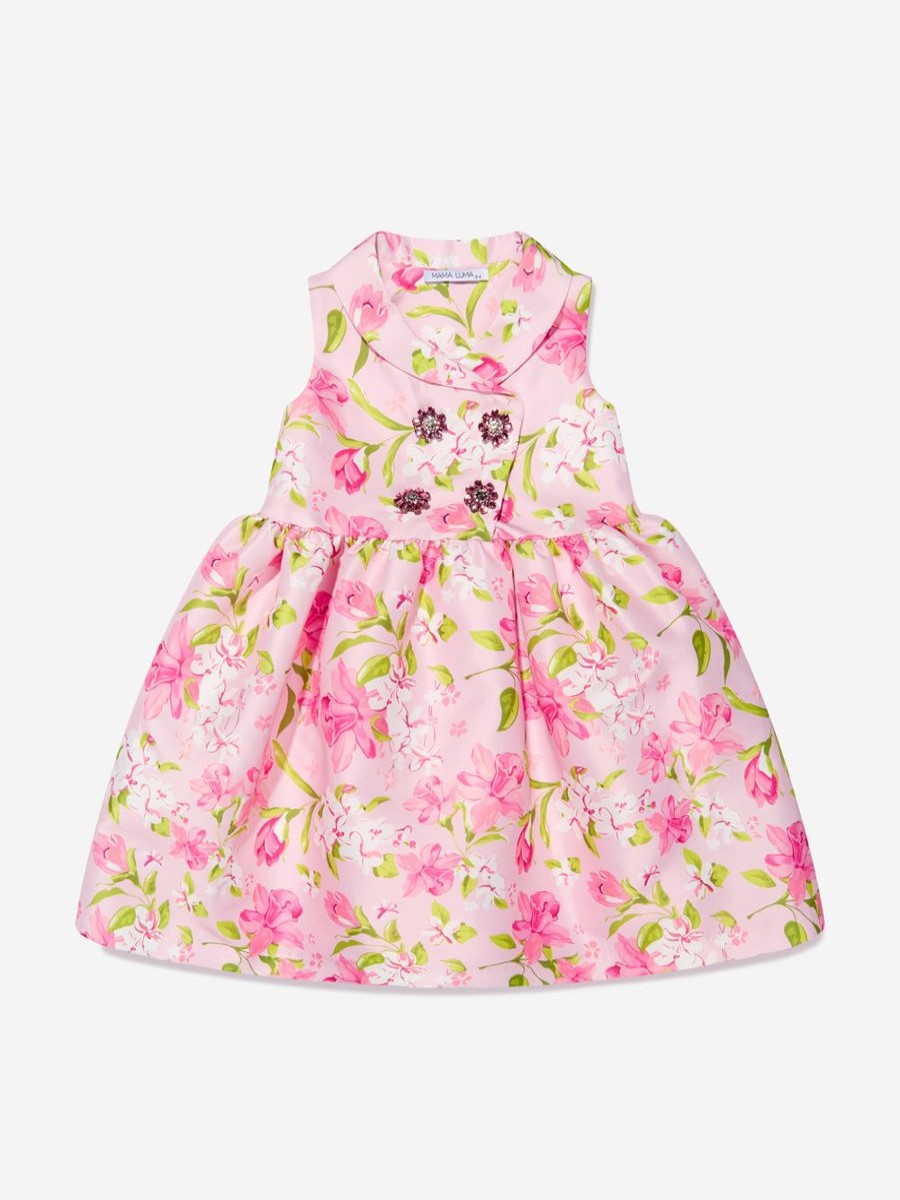 Girls Mama Luma Dresses | Girls Floral Dress In Pink