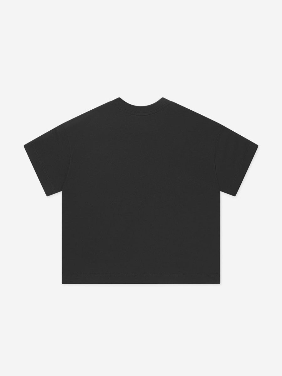 Girls Fendi Kids Tops & T-Shirts | Kids Metallic Logo T-Shirt In Black