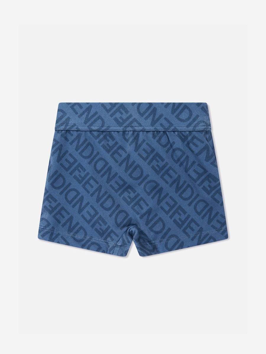 Boys Fendi Kids Swimwear | Boys Ff Logo Swim Shorts In Blue