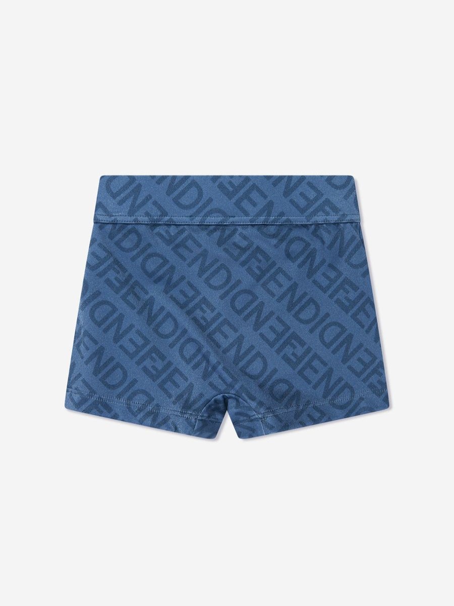 Boys Fendi Kids Swimwear | Boys Ff Logo Swim Shorts In Blue