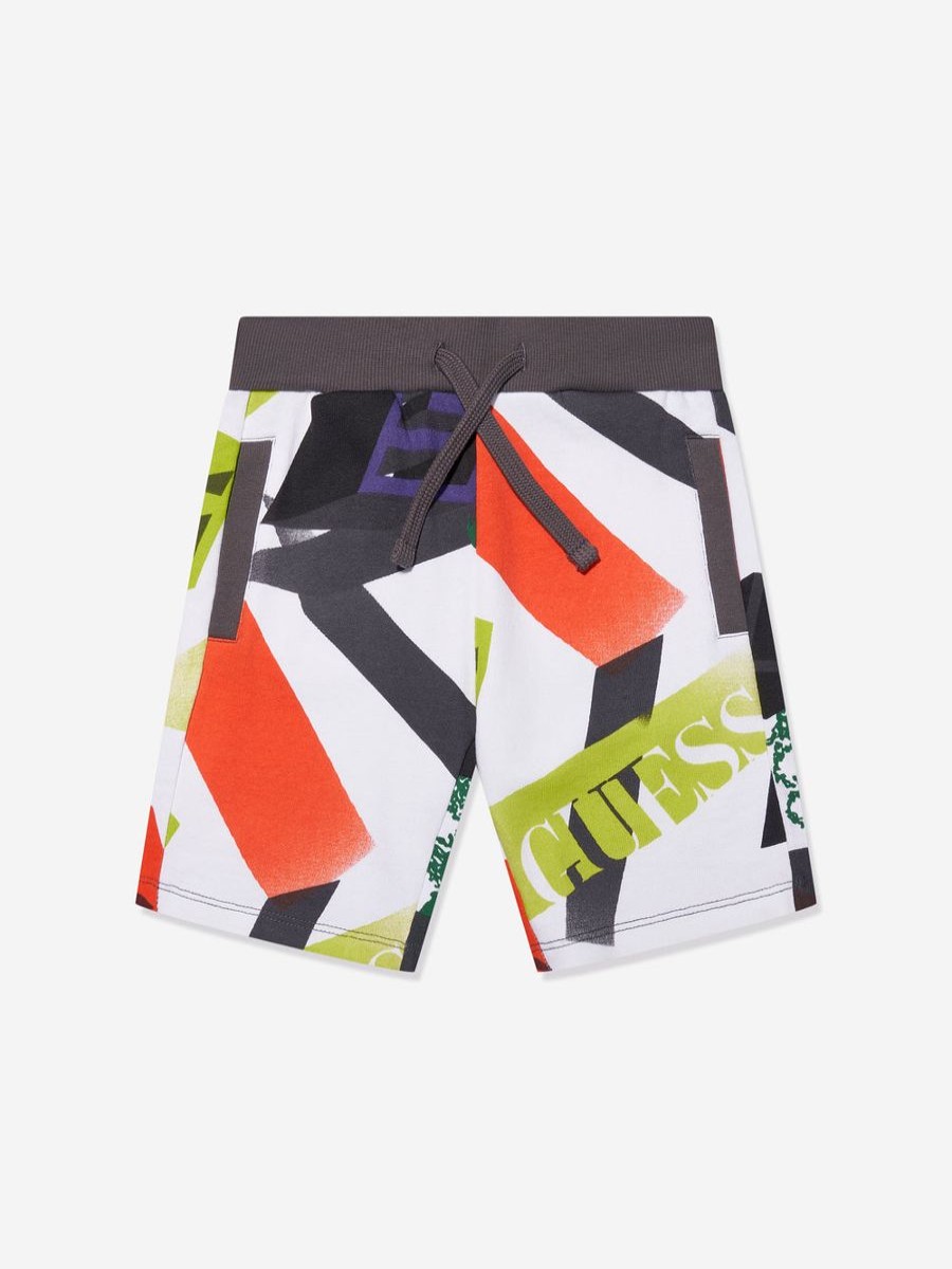 Boys Guess Shorts | Boys Geometric Print Shorts In Multicolour