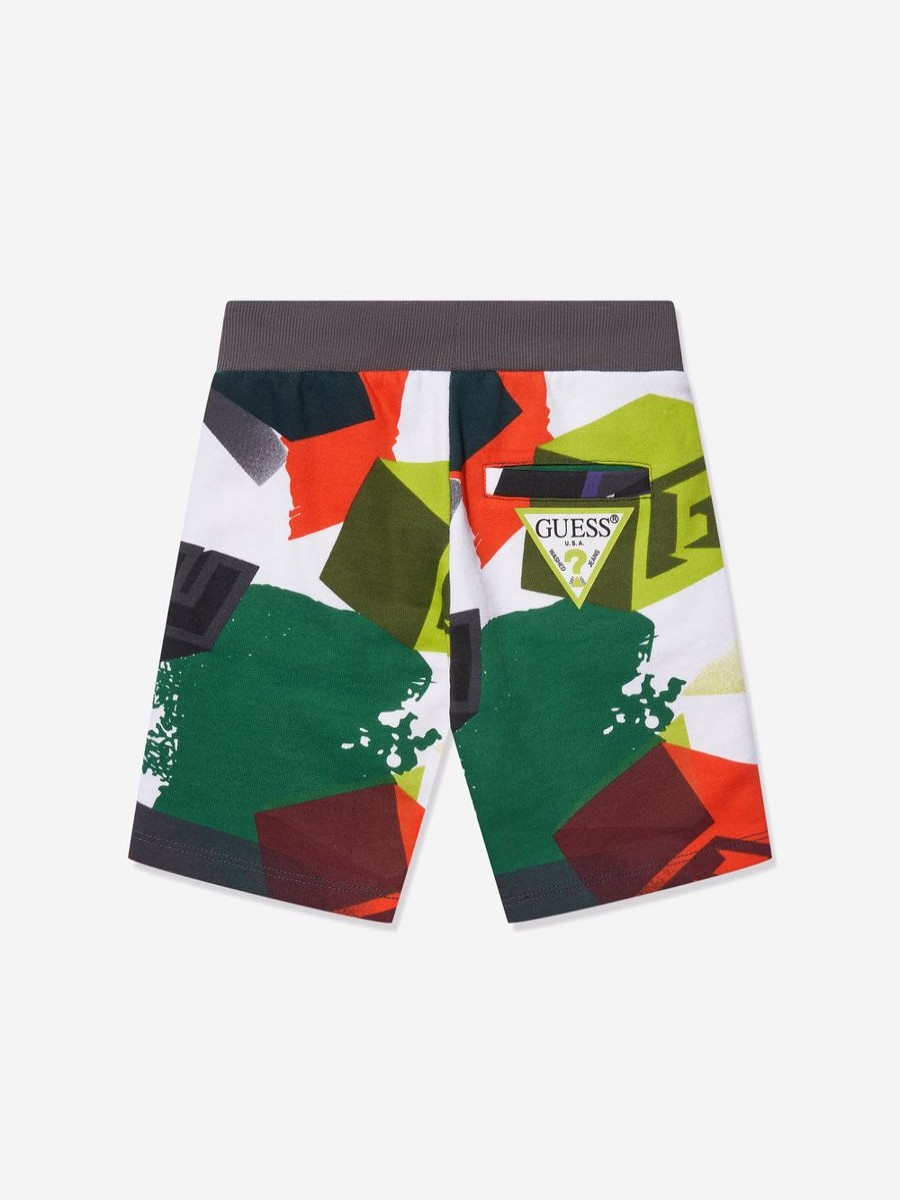 Boys Guess Shorts | Boys Geometric Print Shorts In Multicolour