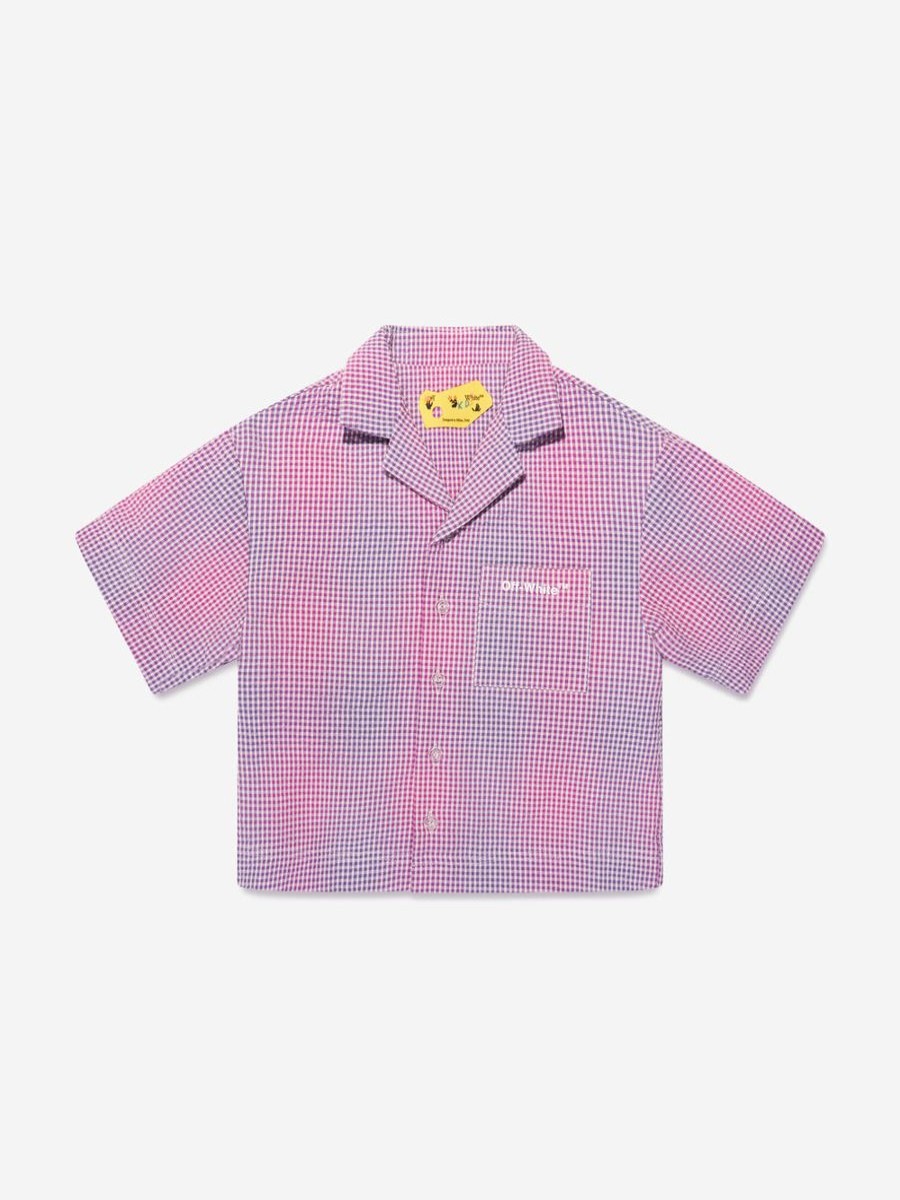 Boys Off-White Shirts | Boys Arrow Seer Bowling Shirt In Lilac