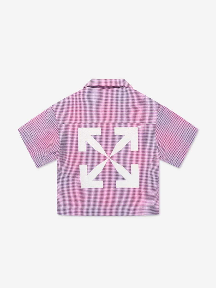 Boys Off-White Shirts | Boys Arrow Seer Bowling Shirt In Lilac