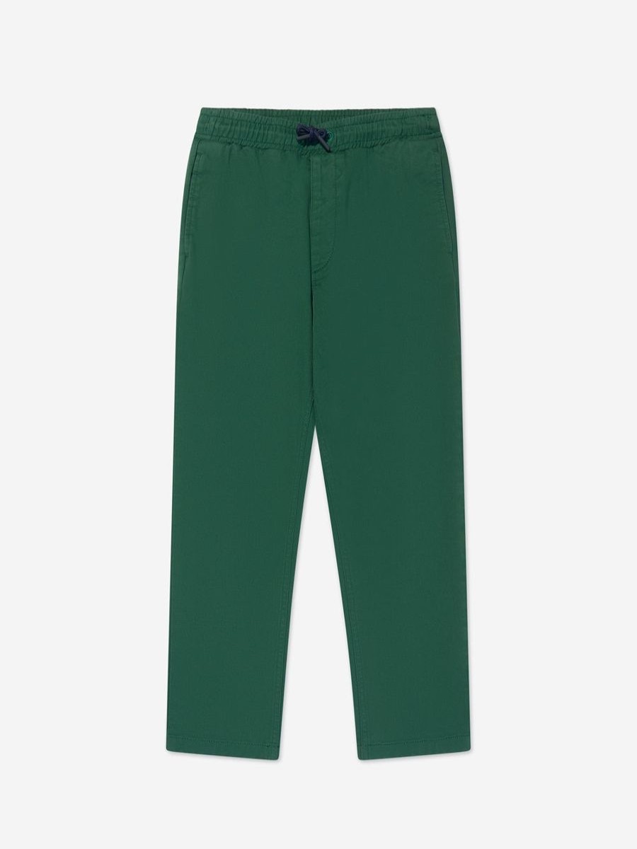 Boys KENZO KIDS Trousers | Kenzo Kids - Boys Straight Cut Twill Trousers In Green | Childsplay Clothing