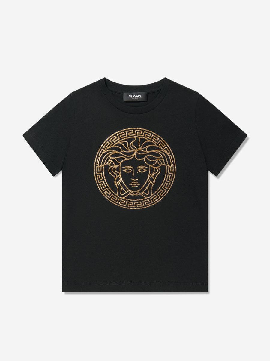 Boys Versace T-Shirts & Tops | Boys Medusa Logo T-Shirt In Black