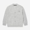 Boys Acne Studios Jumpers & Cardigans | Kids Wool Logo Cardigan In Grey