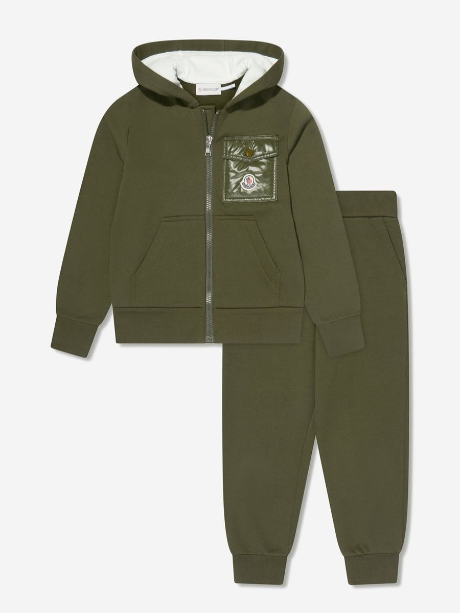 Teen Moncler Enfant Tracksuits | Boys Logo Pocket Tracksuit In Green