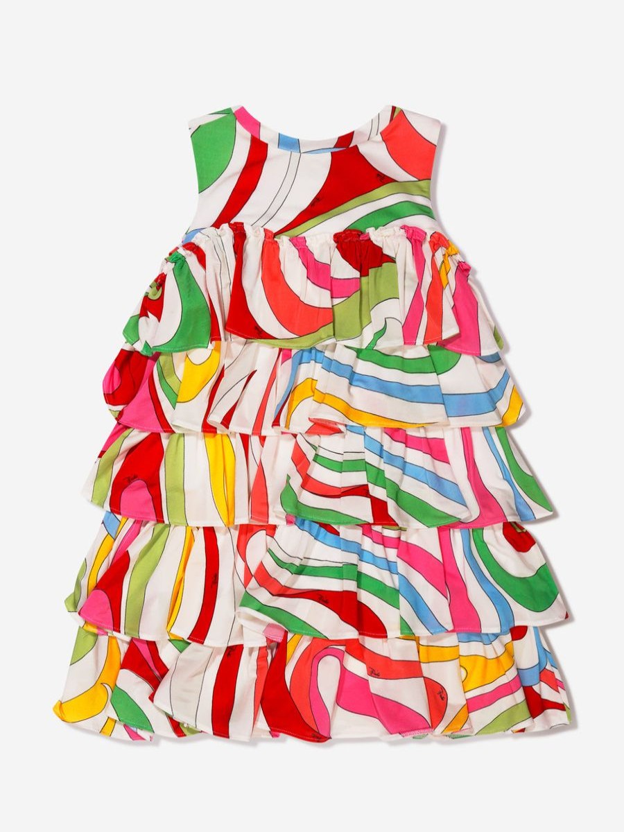 Girls Emilio Pucci Dresses | Girls Sleeveless Marmo Dress In Multicolour