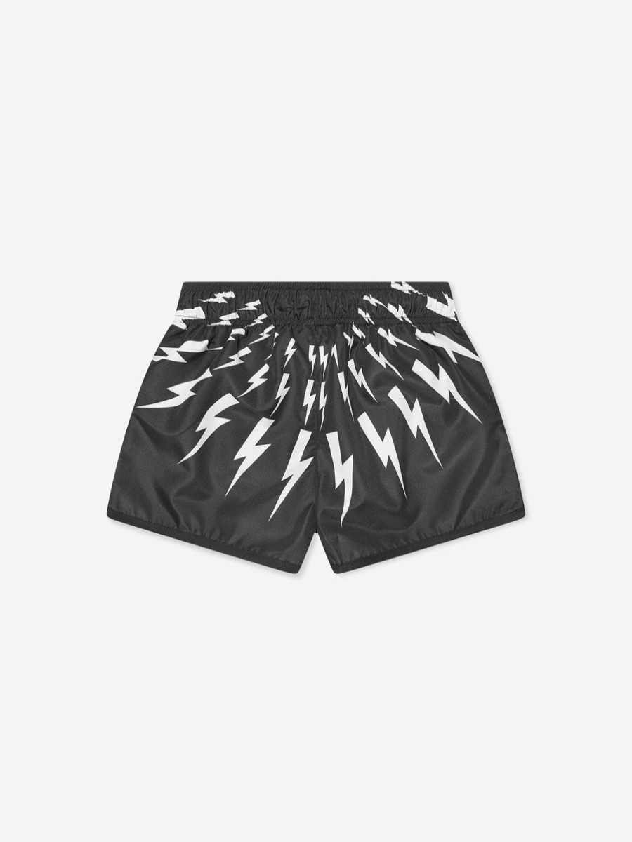 Boys Neil Barrett Swimwear | Boys Thunderbolt Swim Shorts In Black