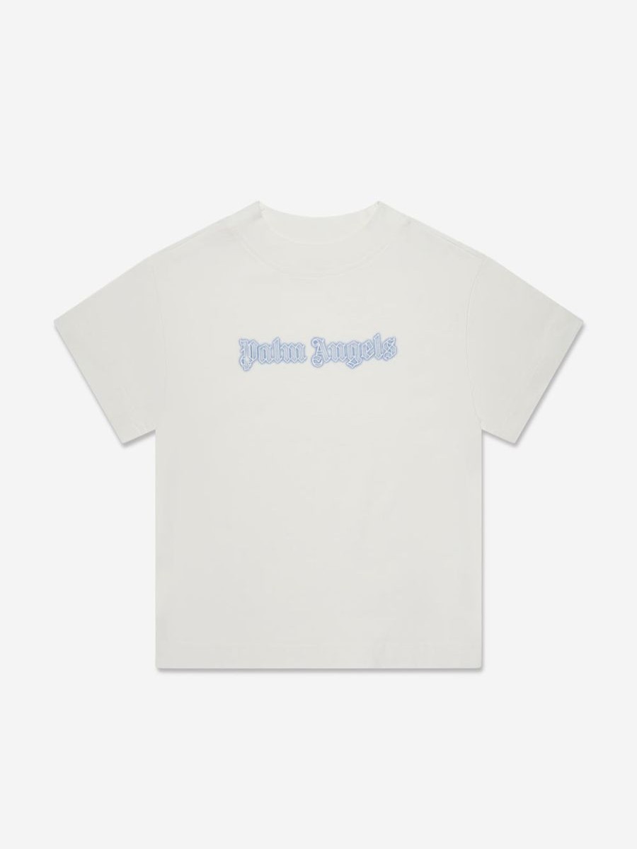 Boys Palm Angels T-Shirts & Tops | Boys Neon Logo T-Shirt In White