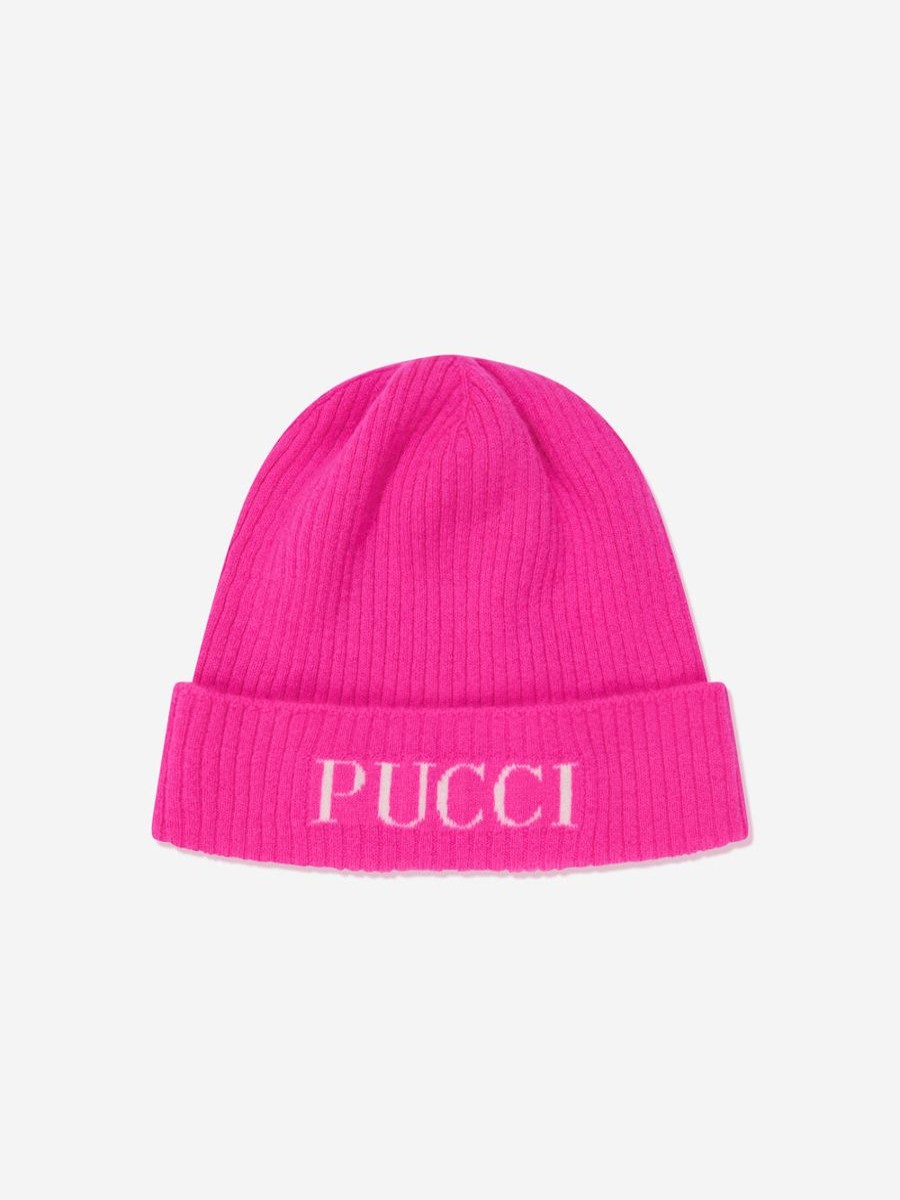 Teen Emilio Pucci Underwear | Girls Logo Beanie Hat In Pink