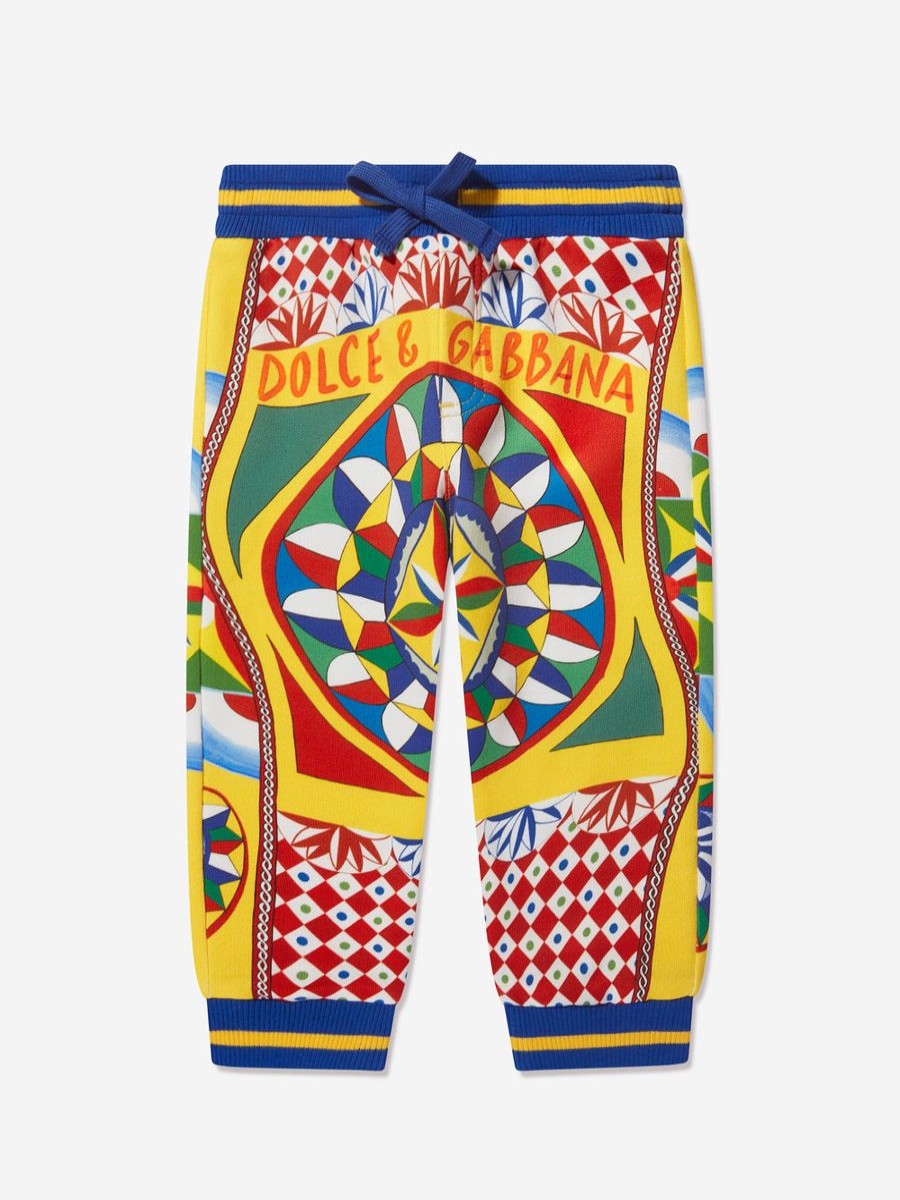 Boys Dolce & Gabbana Kids Sweatpants | Baby Boys Carretto Logo Joggers In Multicolour