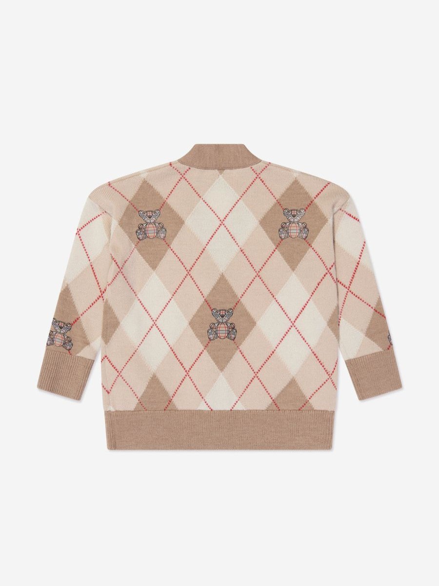 Boys Burberry Kids Jumpers & Cardigans | Baby Boys Baile Bear Cardigan In Soft Fawn