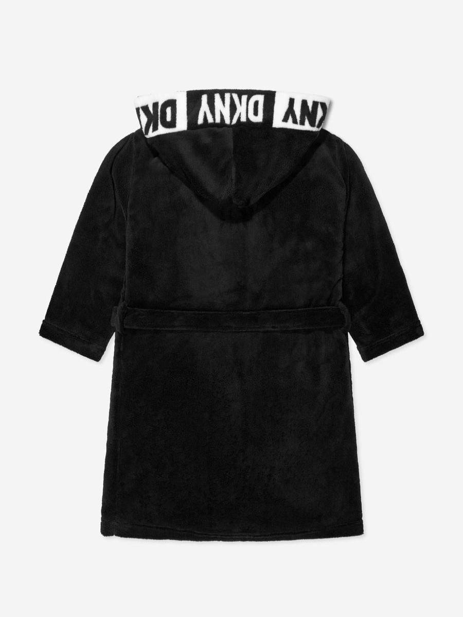 Boys DKNY Nightwear & Pyjamas | Boys Logo Bathrobe In Black