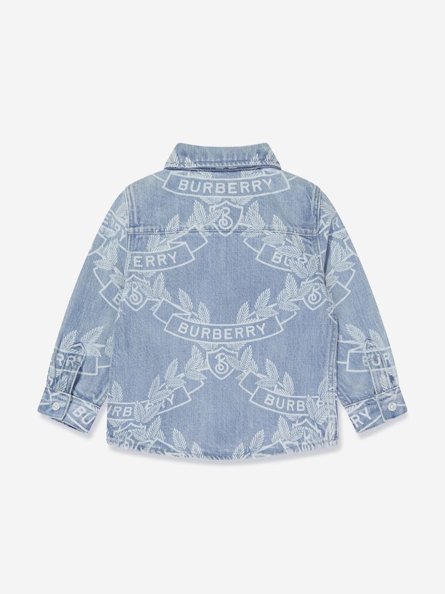 Boys Burberry Kids Shirts | Baby Boys Owen Crest Shirt In Blue